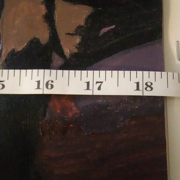 Hand Painted Moon Set On Canvas No Frame - 18.5"X22.5" - Picture 4 of 5